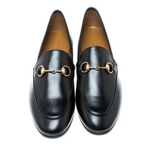 Gucci Black Betis Glamour Jordaan Loafers with Gold Horsebit size US 12 GUCCI 11